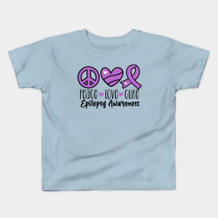 Peace Love Cure Epilepsy Kids T-Shirt